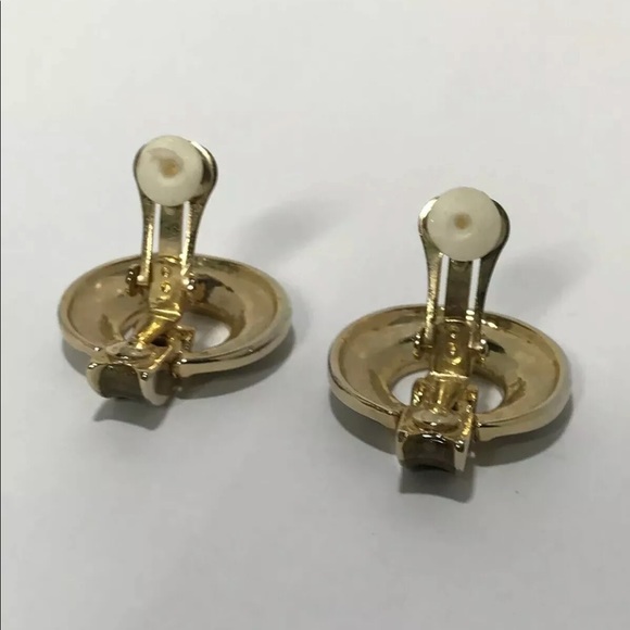 Vintage Clip On Earrings Door Knockers Enamel - Picture 6 of 6